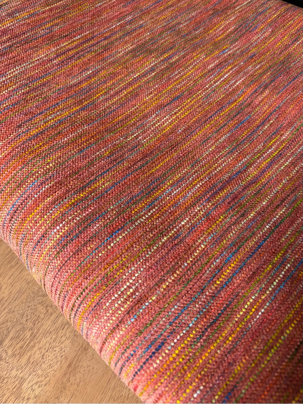 6.7 Yards Vintage Rust Rainbow Tweed Upholstery Fabric 56.5” Wide